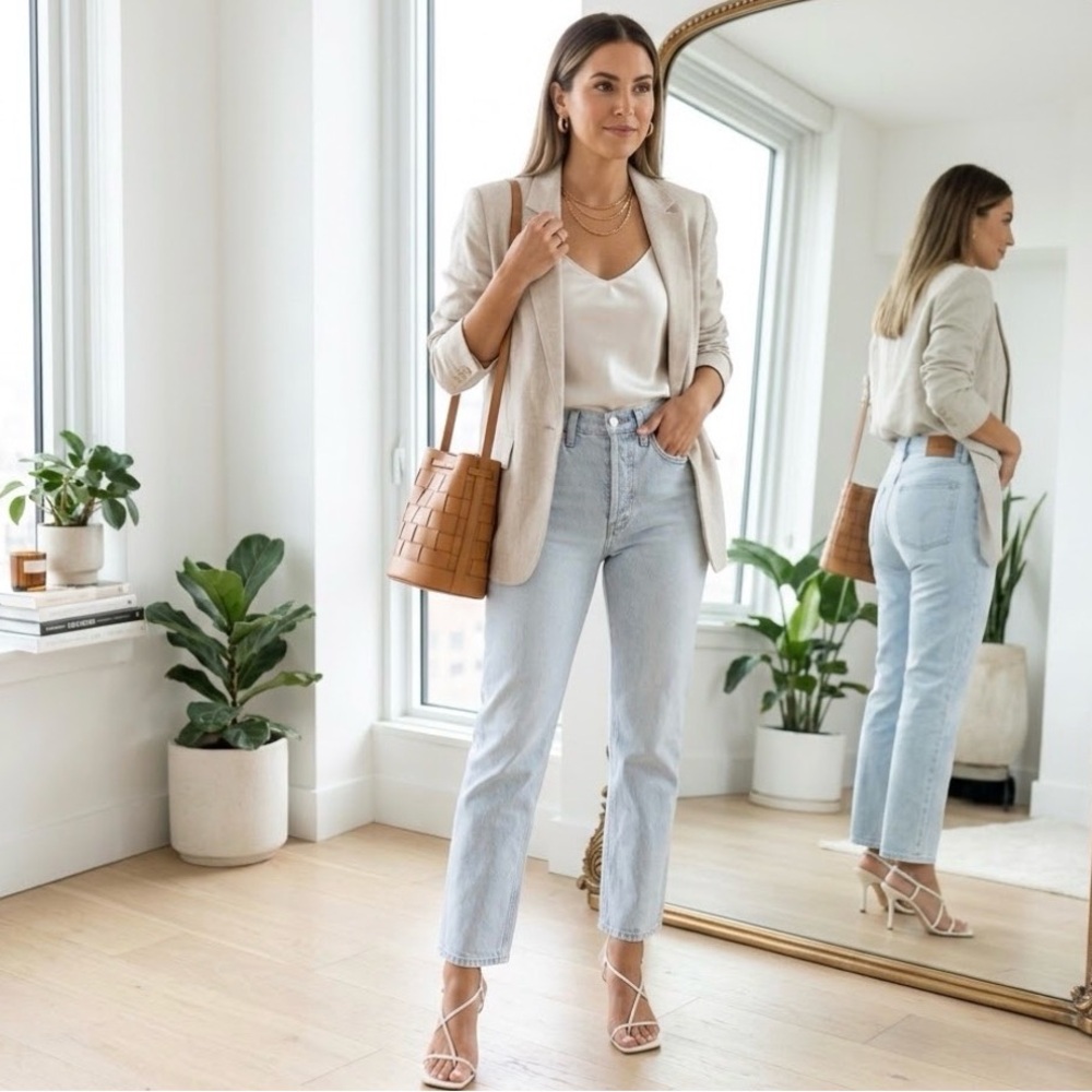 GRLFRND Karolina High Rise Straight Jeans